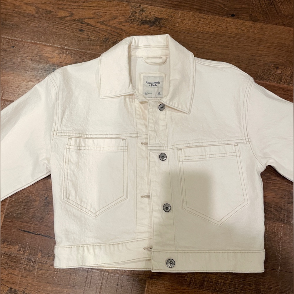 Abercrombie white denim jacket
